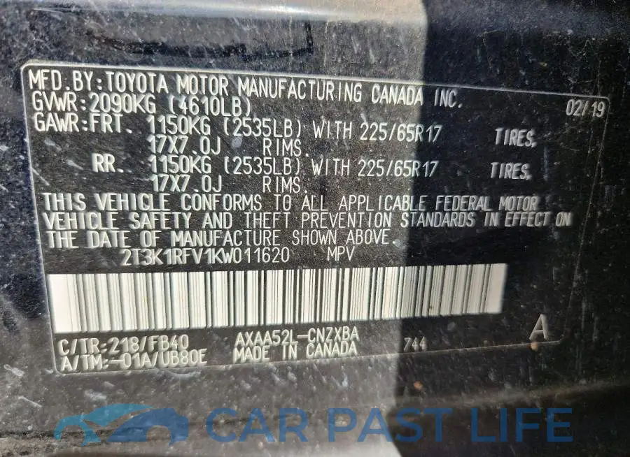 2T3K1RFV1KW011620# 14