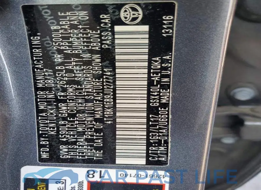 4T1BK1EB9JU277741# 12