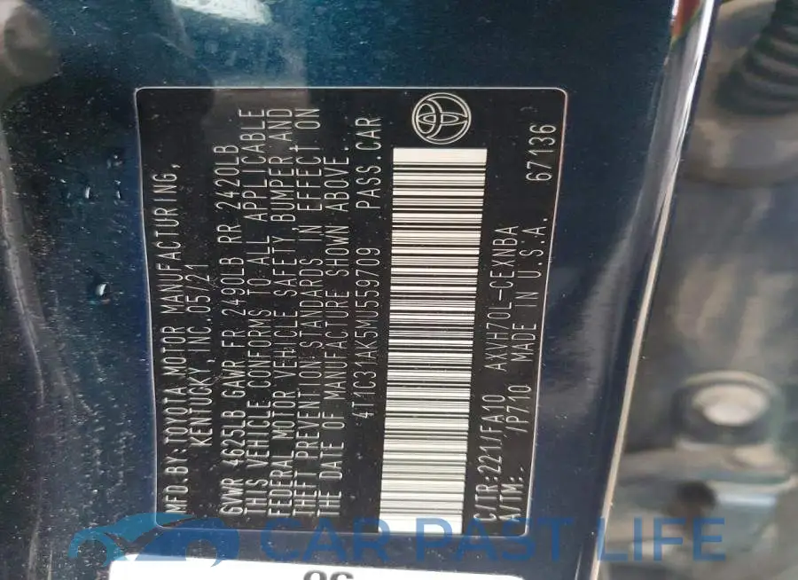 4T1C31AK5MU559709# 13