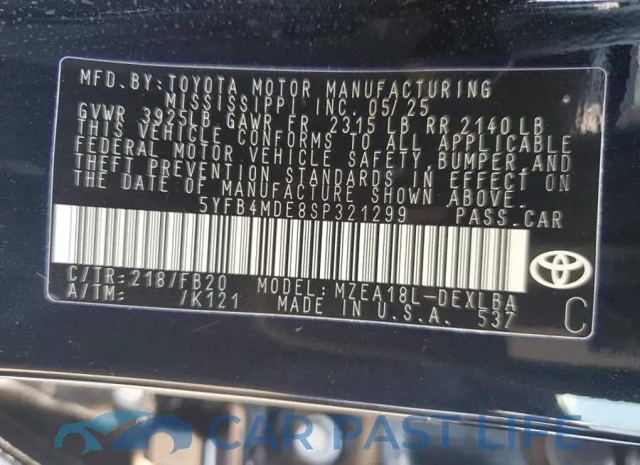 5YFB4MDE8SP321299# 12