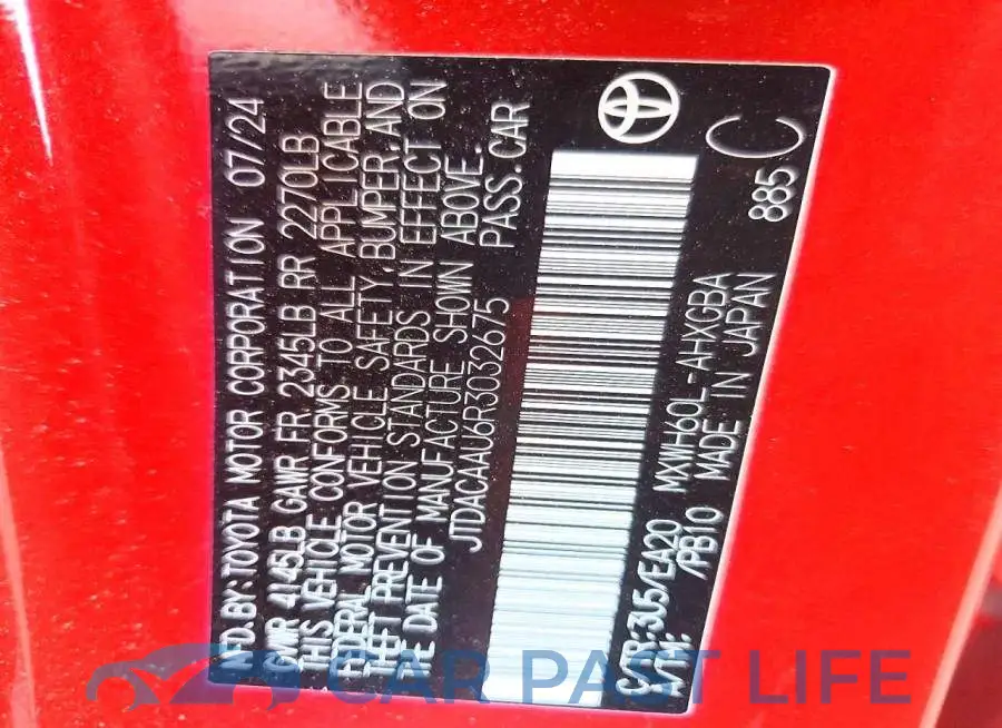 JTDACAAU6R3032675# 12
