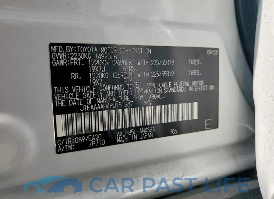 JTEAAAAH4PJ151287# 13
