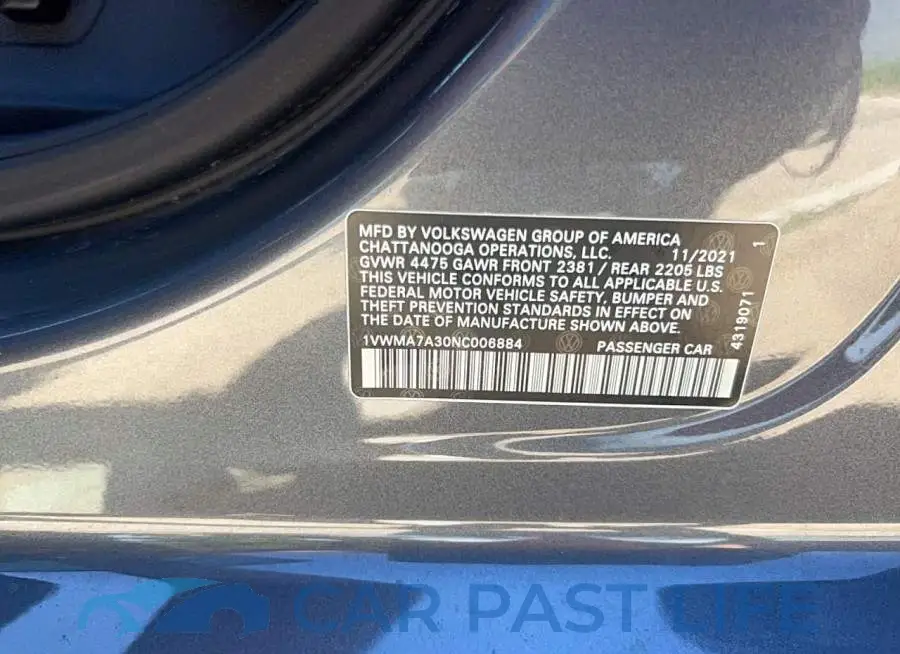 1VWMA7A30NC006884# 10