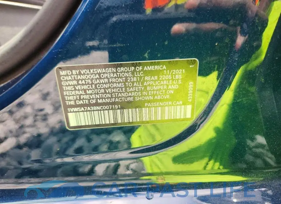 1VWSA7A38NC007191# 12