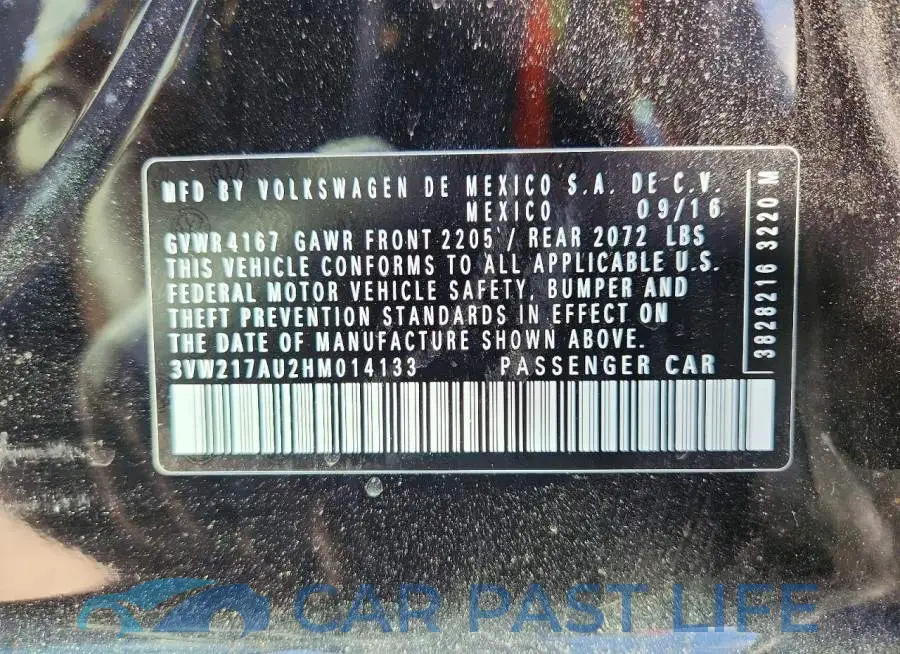 3VW217AU2HM014133# 12