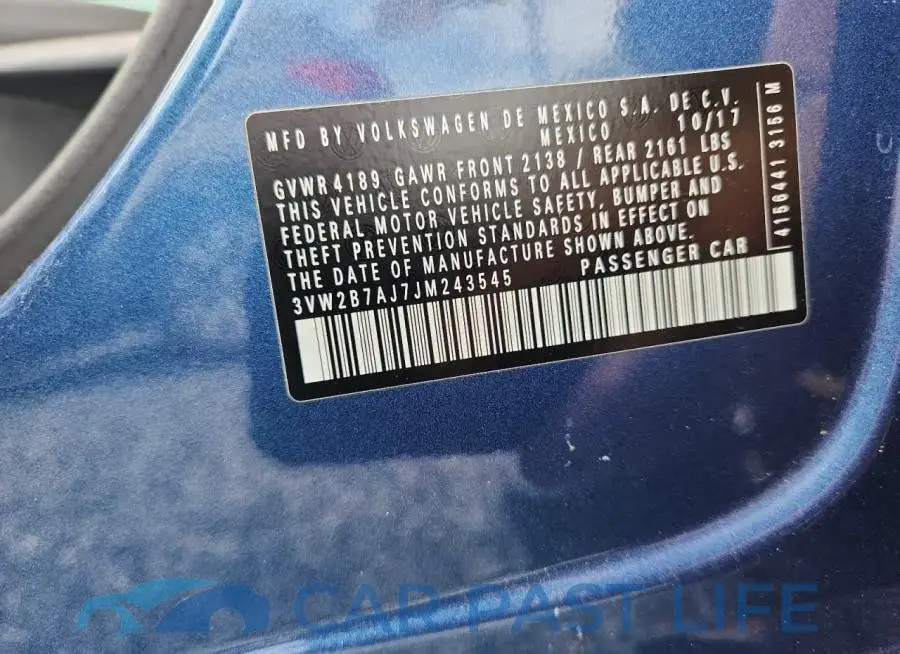 3VW2B7AJ7JM243545# 13