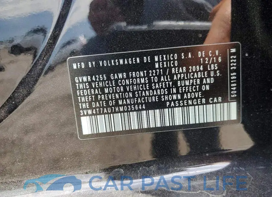 3VW4T7AU7HM035644# 12