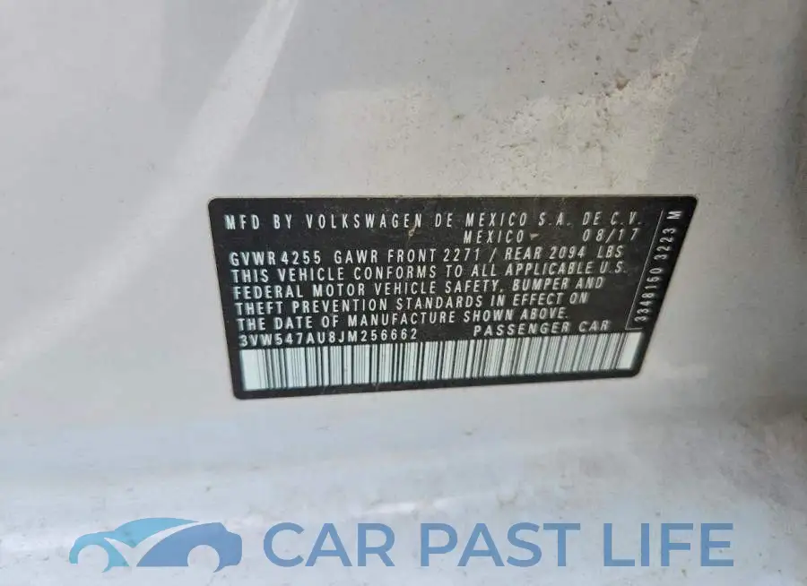 3VW547AU8JM256662# 12