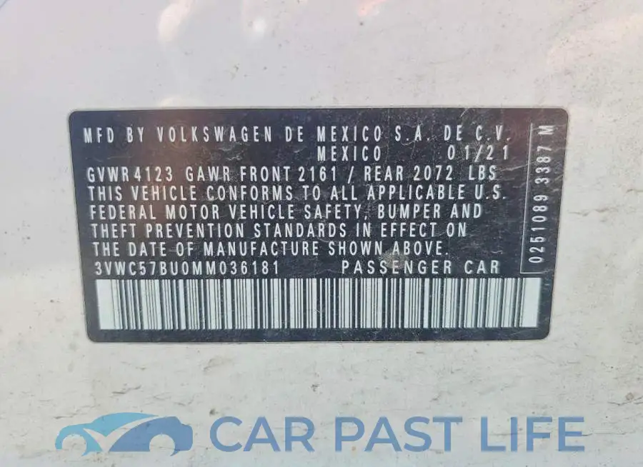 3VWC57BU0MM036181# 12