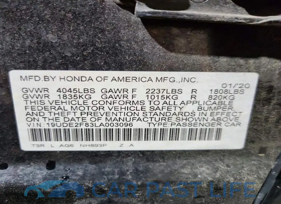 19UDE2F83LA003096# 12