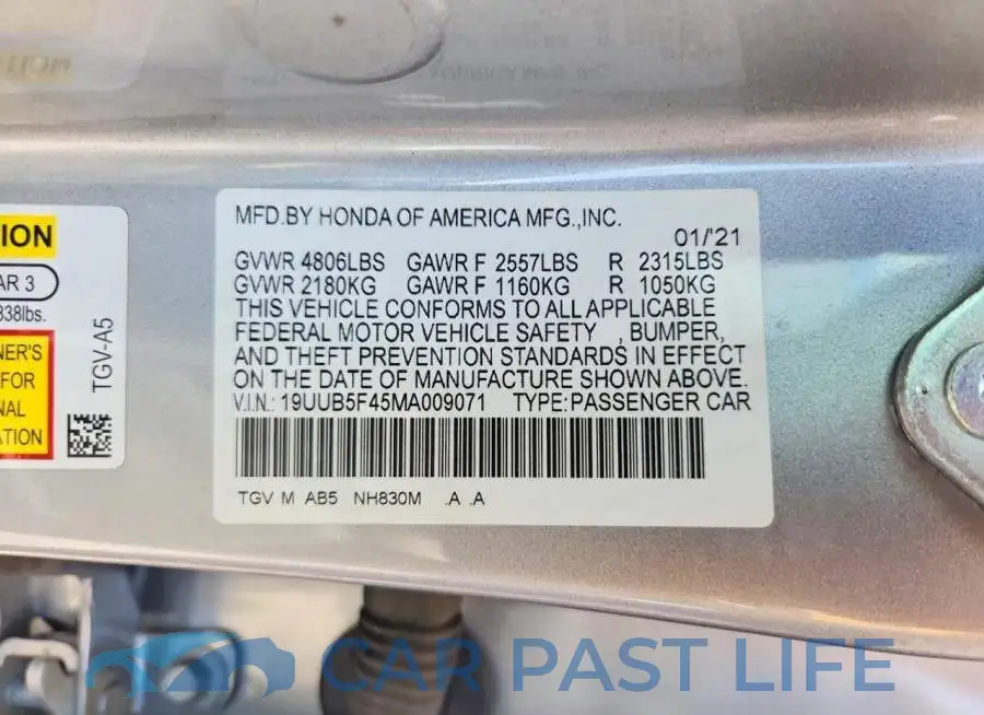 19UUB5F45MA009071# 12