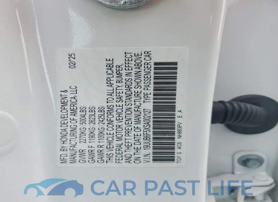 19UUB6F5XSA002127# 12