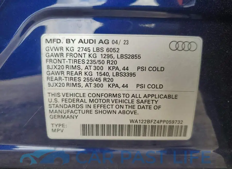WA122BFZ4PP059732# 14