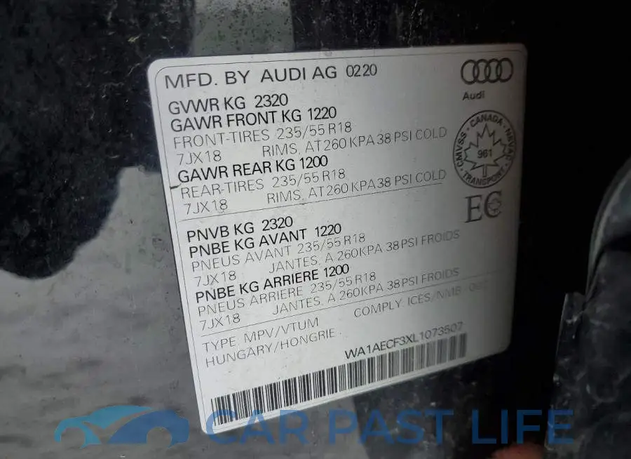 WA1AECF3XL1073507# 13