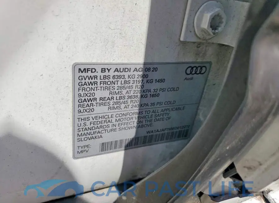 WA1AJAF78MD012272# 13