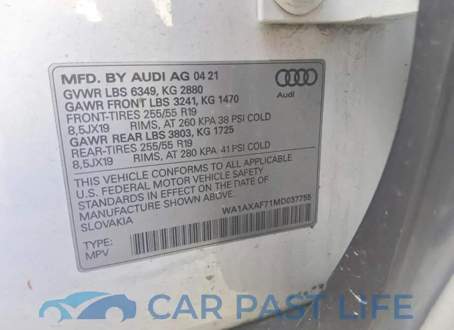 WA1AXAF71MD037755# 13