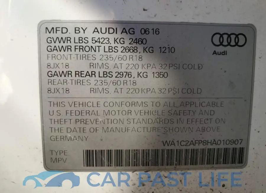 WA1C2AFP8HA010907# 13
