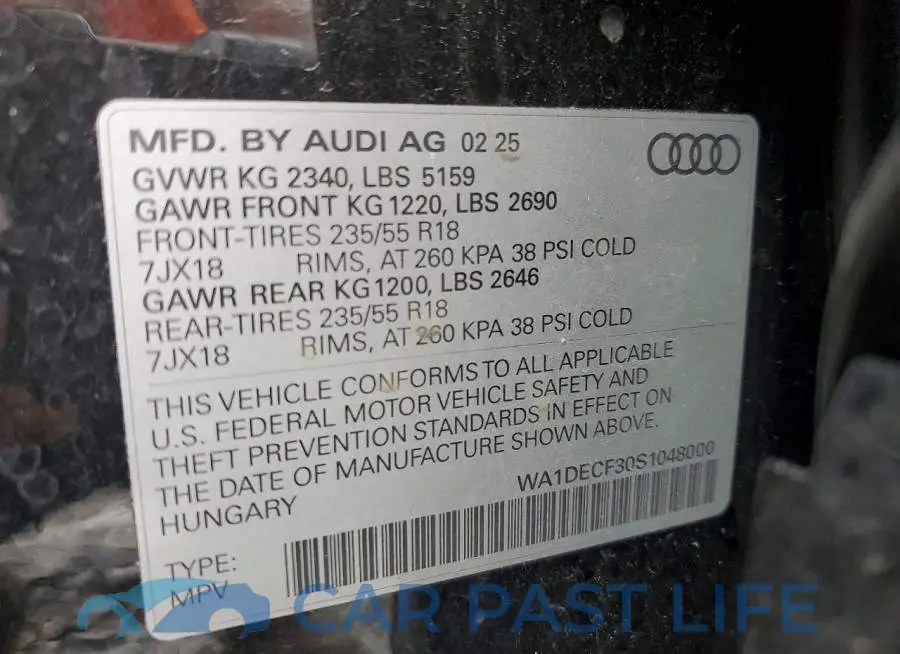 WA1DECF30S1048000# 13