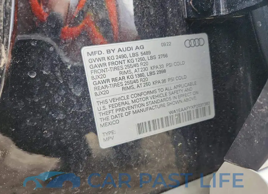 WA1EAAFYXP2031383# 13