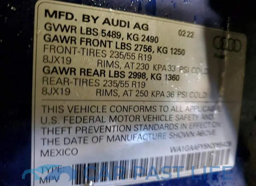 WA1GAAFY5N2065429# 13