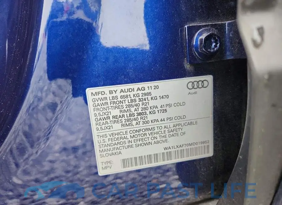 WA1LXAF70MD019952# 13