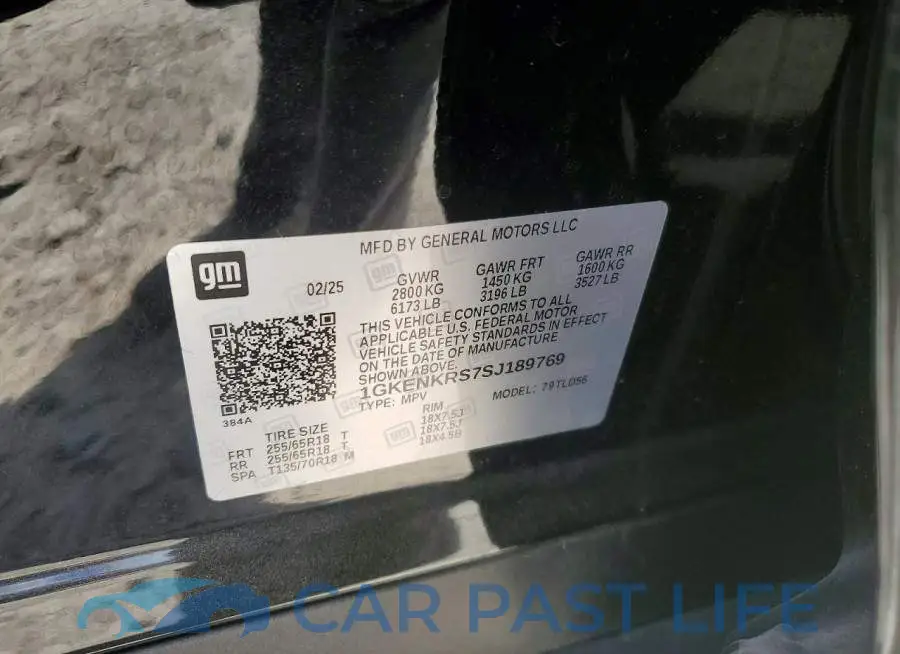 1GKENKRS7SJ189769# 13