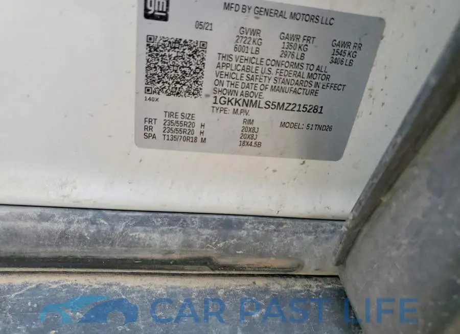 1GKKNMLS5MZ215281# 12