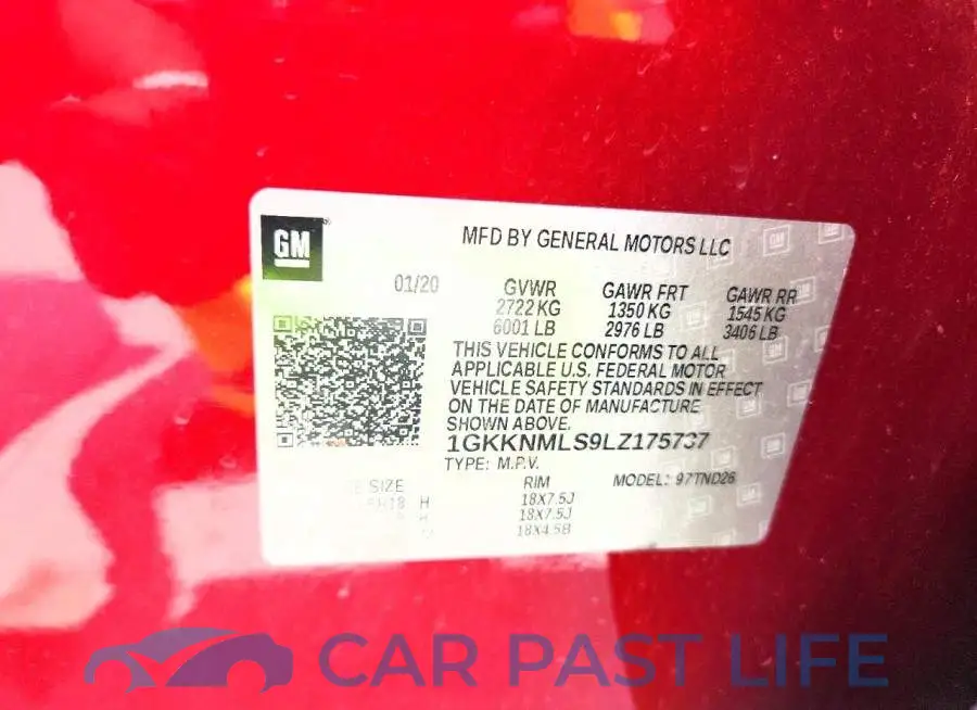 1GKKNMLS9LZ175737# 13