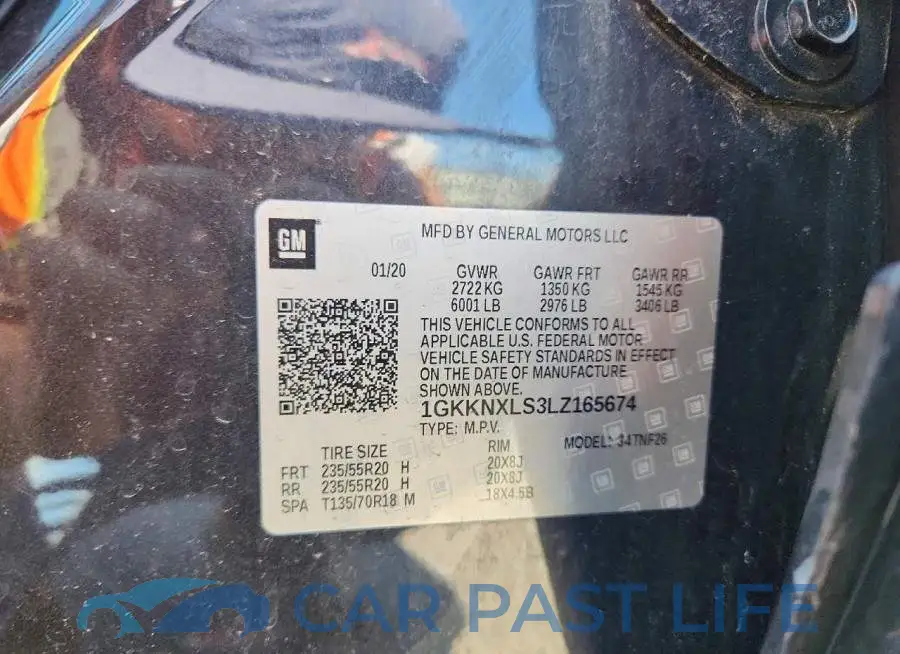 1GKKNXLS3LZ165674# 13