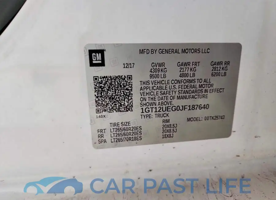 1GT12UEG0JF187640# 12