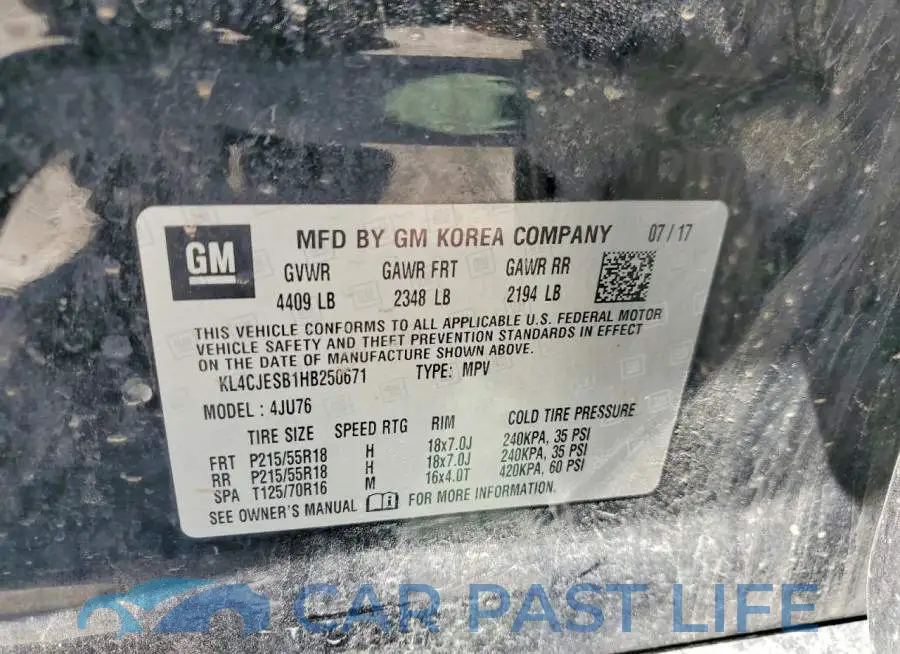KL4CJESB1HB250671# 13
