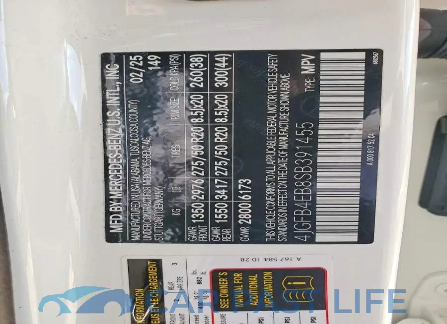 4JGFB4EB8SB391455# 12