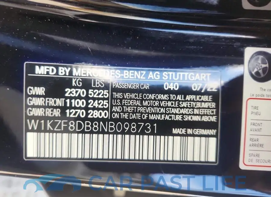 W1KZF8DB8NB098731# 12