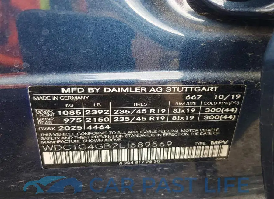 WDCTG4GB2LJ689569# 13