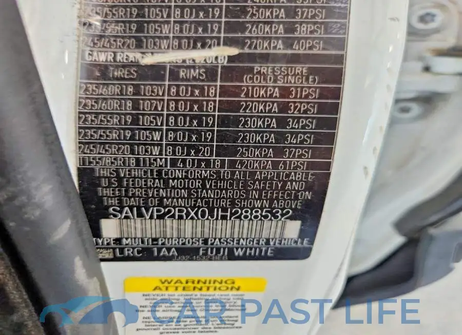 SALVP2RX0JH288532# 13