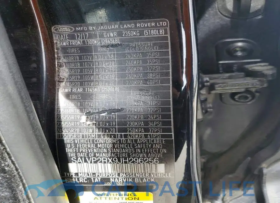 SALVP2RX9JH296256# 13