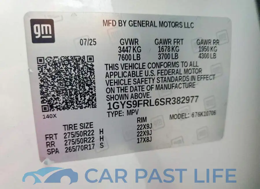 1GYS9FRL6SR382977# 13