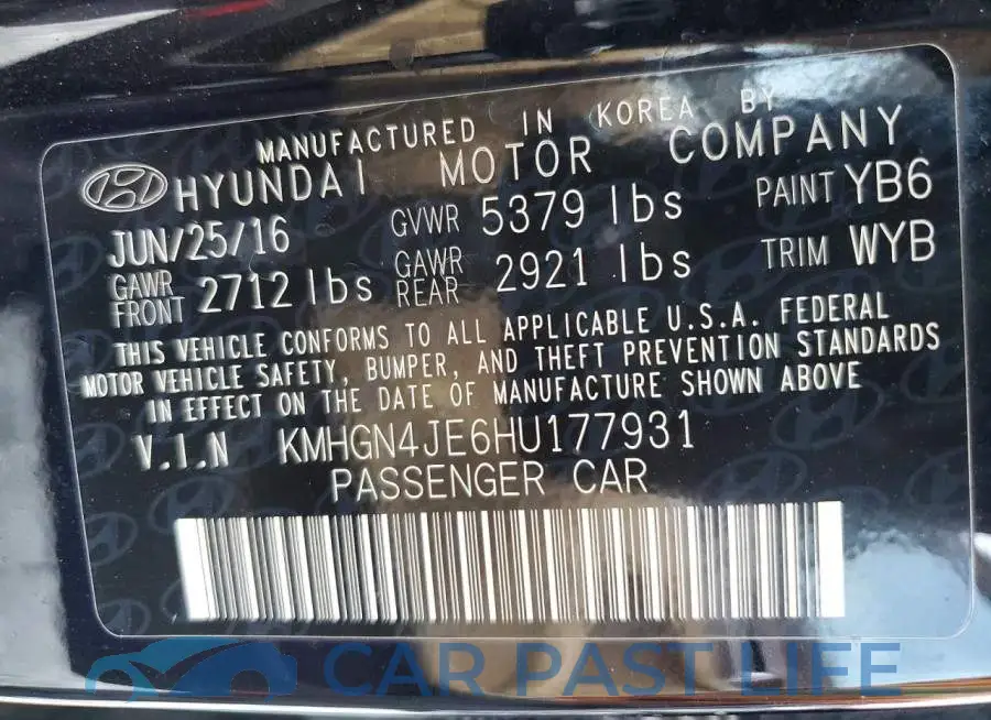 KMHGN4JE6HU177931# 12