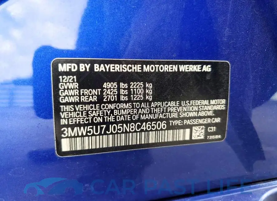 3MW5U7J05N8C46506# 12
