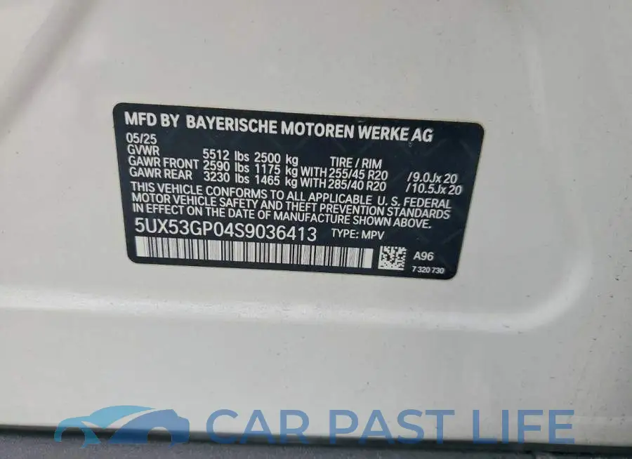 5UX53GP04S9036413# 13