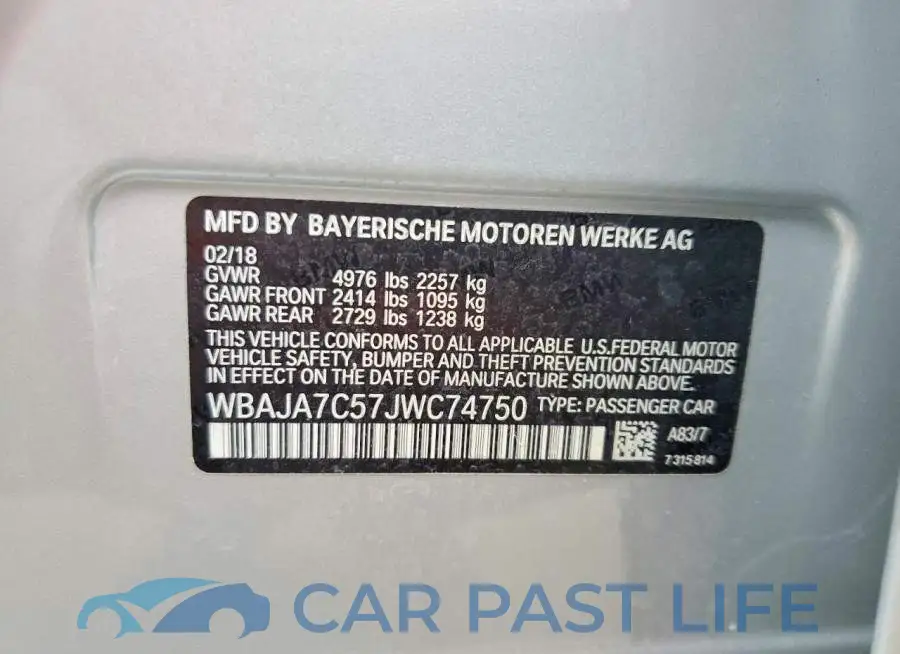 WBAJA7C57JWC74750# 12