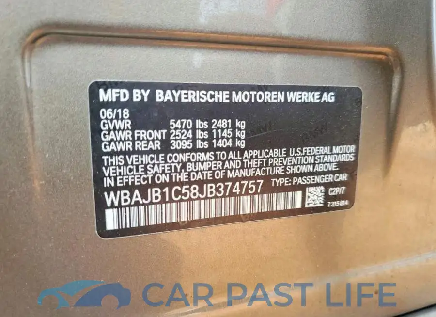 WBAJB1C58JB374757# 12