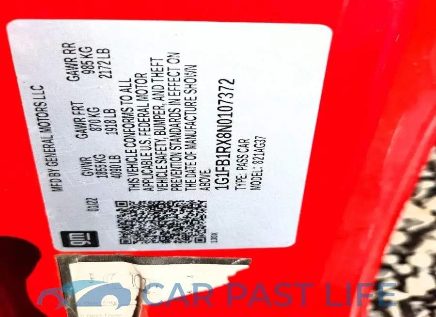 1G1FB1RX8N0107372# 12