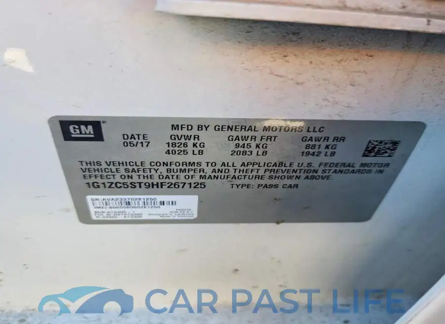 1G1ZC5ST9HF267125# 12