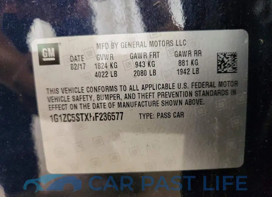1G1ZC5STXHF236577# 12
