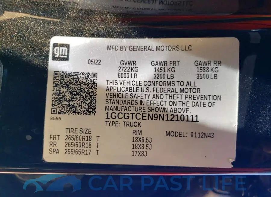 1GCGTCEN9N1210111# 13