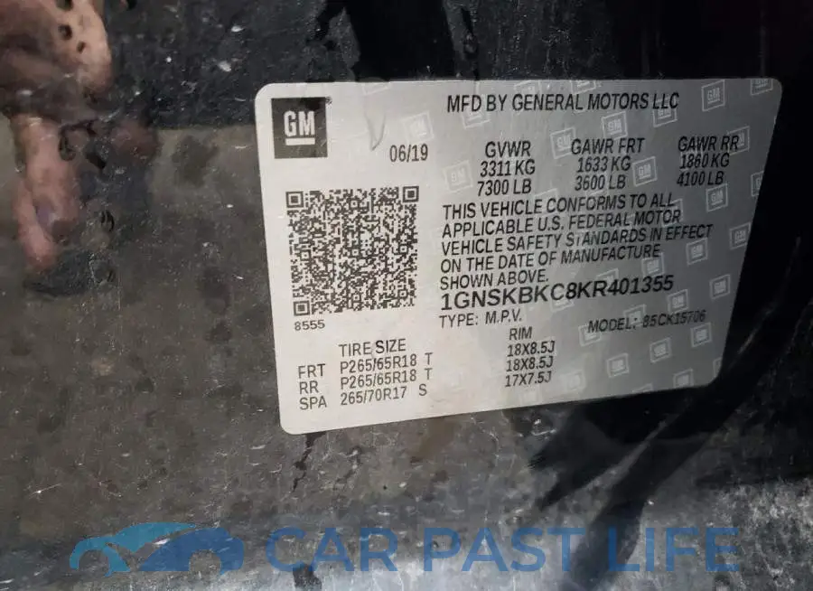 1GNSKBKC8KR401355# 13