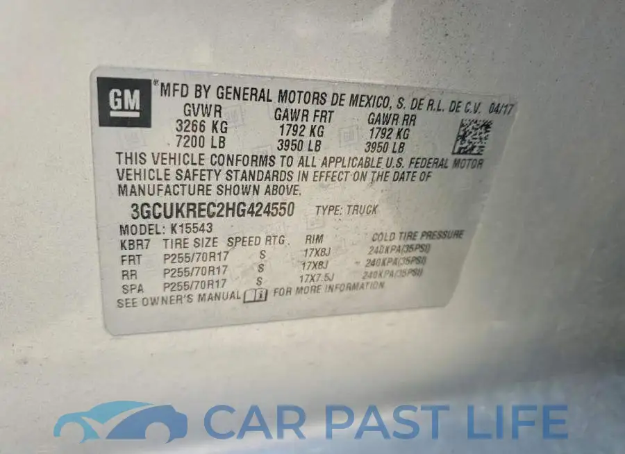 3GCUKREC2HG424550# 12