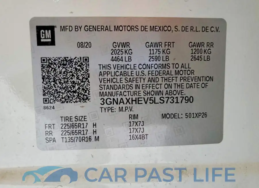 3GNAXHEV5LS731790# 12