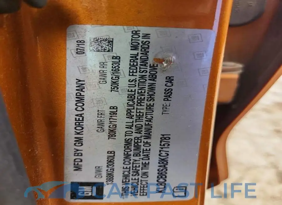 KL8CB6SA8KC715781# 12